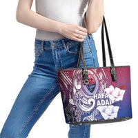Guam Gadao Leather Tote Bag Hafa Adai Micronesian Tribal Pattern LT05 - Polynesian Pride