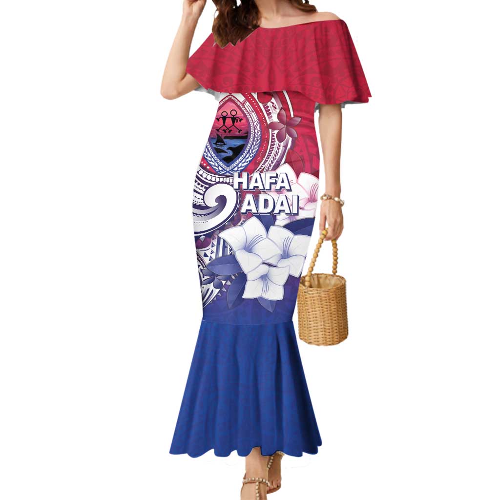 Guam Gadao Mermaid Dress Hafa Adai Micronesian Tribal Pattern LT05 Women Red - Polynesian Pride