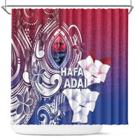 Guam Gadao Shower Curtain Hafa Adai Micronesian Tribal Pattern LT05 Red - Polynesian Pride