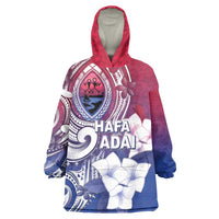 Guam Gadao Wearable Blanket Hoodie Hafa Adai Micronesian Tribal Pattern LT05 One Size Red - Polynesian Pride