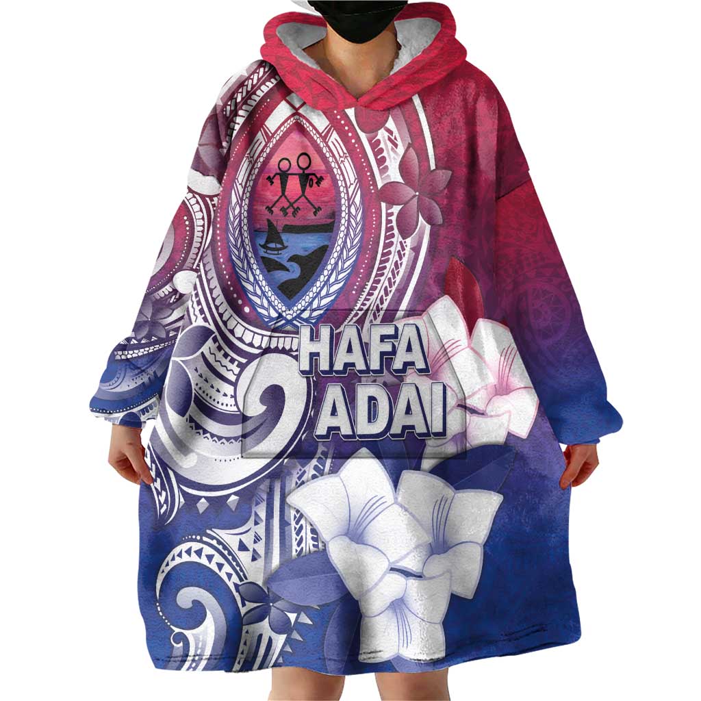 Guam Gadao Wearable Blanket Hoodie Hafa Adai Micronesian Tribal Pattern LT05 - Polynesian Pride