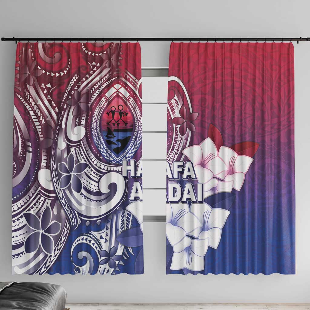 Guam Gadao Window Curtain Hafa Adai Micronesian Tribal Pattern LT05 With Hooks Red - Polynesian Pride