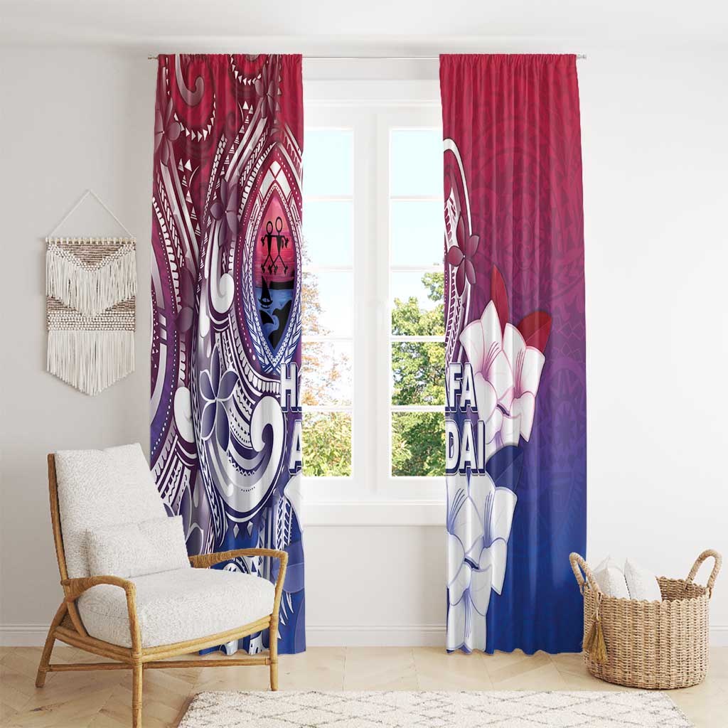 Guam Gadao Window Curtain Hafa Adai Micronesian Tribal Pattern LT05 - Polynesian Pride