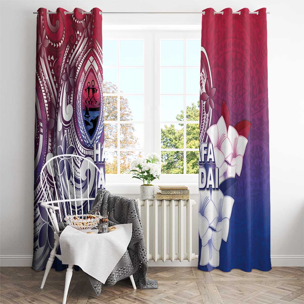Guam Gadao Window Curtain Hafa Adai Micronesian Tribal Pattern LT05 - Polynesian Pride