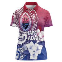 Guam Gadao Women Polo Shirt Hafa Adai Micronesian Tribal Pattern LT05 Female Red - Polynesian Pride