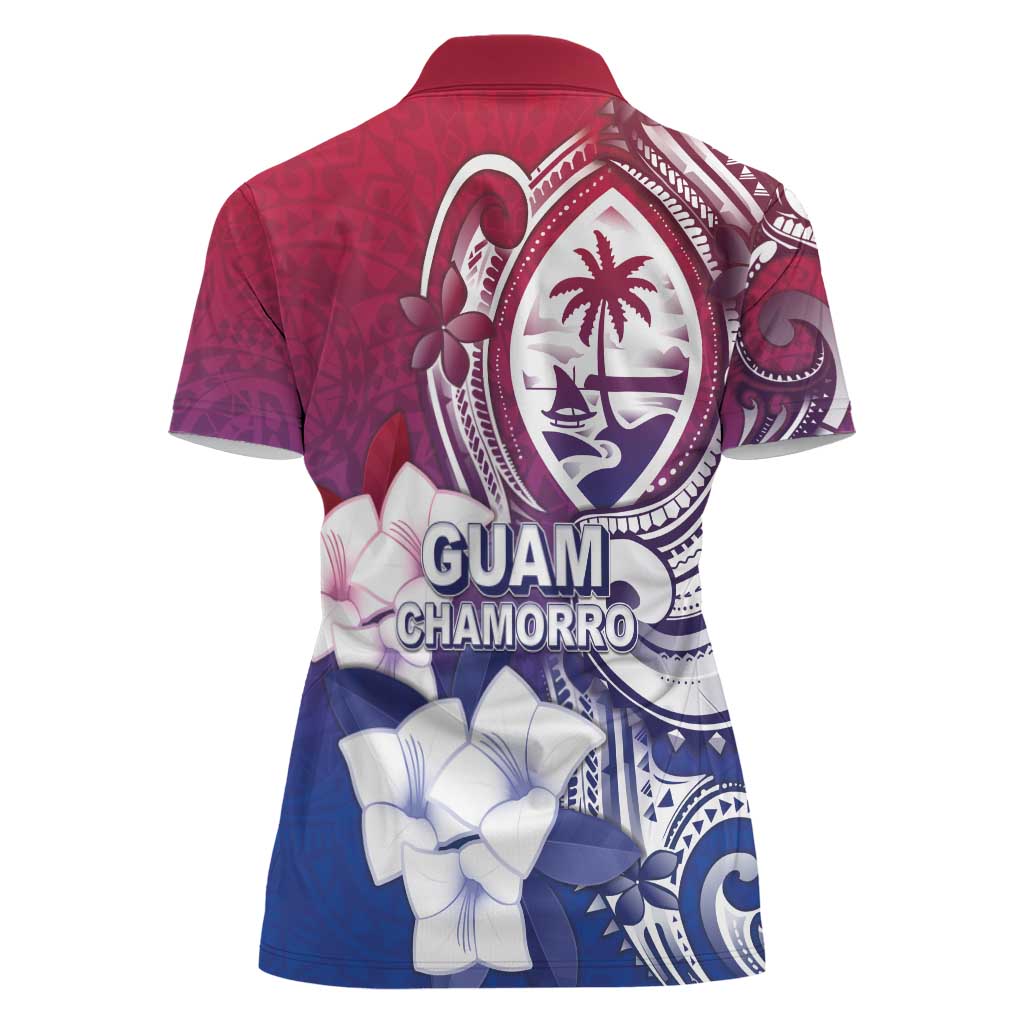 Guam Gadao Women Polo Shirt Hafa Adai Micronesian Tribal Pattern LT05 - Polynesian Pride