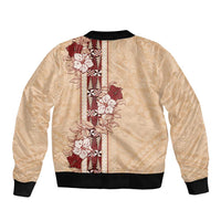 Tonga Language Week Bomber Jacket Hibiscus Tongan Ngatu Pattern LT05 - Polynesian Pride