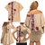 Tonga Language Week Family Matching Off Shoulder Short Dress and Hawaiian Shirt Hibiscus Tongan Ngatu Pattern