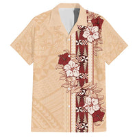 Tonga Language Week Hawaiian Shirt Hibiscus Tongan Ngatu Pattern LT05 Beige - Polynesian Pride