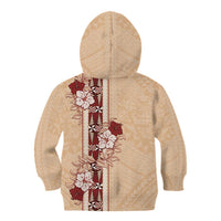 Tonga Language Week Kid Hoodie Hibiscus Tongan Ngatu Pattern LT05 - Polynesian Pride