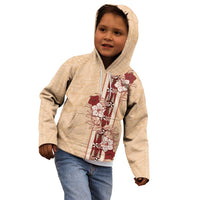 Tonga Language Week Kid Hoodie Hibiscus Tongan Ngatu Pattern LT05 - Polynesian Pride