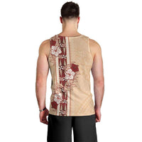 Tonga Language Week Men Tank Top Hibiscus Tongan Ngatu Pattern LT05 - Polynesian Pride