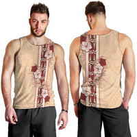 Tonga Language Week Men Tank Top Hibiscus Tongan Ngatu Pattern LT05 - Polynesian Pride