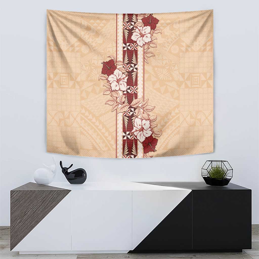 Tonga Language Week Tapestry Hibiscus Tongan Ngatu Pattern LT05 - Polynesian Pride