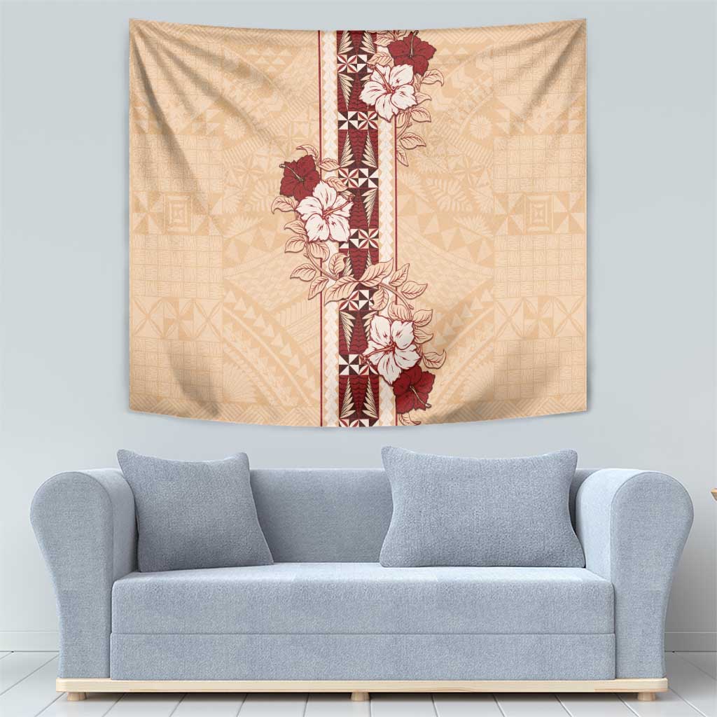 Tonga Language Week Tapestry Hibiscus Tongan Ngatu Pattern LT05 - Polynesian Pride