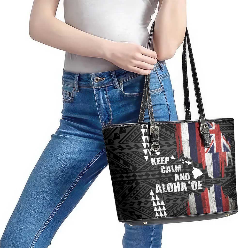 Hawaii 1959 Statehood Day Leather Tote Bag Classic Style LT05 - Polynesian Pride