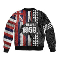 Hawaii 1959 Statehood Day Sleeve Zip Bomber Jacket Classic Style LT05 - Polynesian Pride