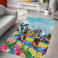 Hawaii Outrigger Canoe Race Area Rug Polynesian Style Watercolor Style LT05 - Polynesian Pride