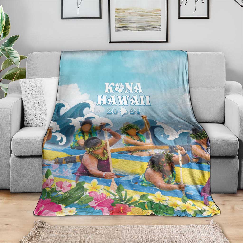 Hawaii Outrigger Canoe Race Blanket Polynesian Style Watercolor Style LT05 - Polynesian Pride