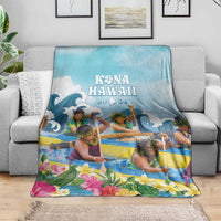 Hawaii Outrigger Canoe Race Blanket Polynesian Style Watercolor Style LT05 - Polynesian Pride