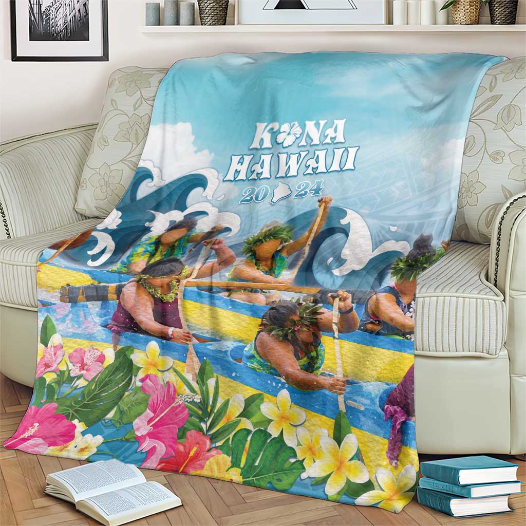 Hawaii Outrigger Canoe Race Blanket Polynesian Style Watercolor Style LT05 - Polynesian Pride