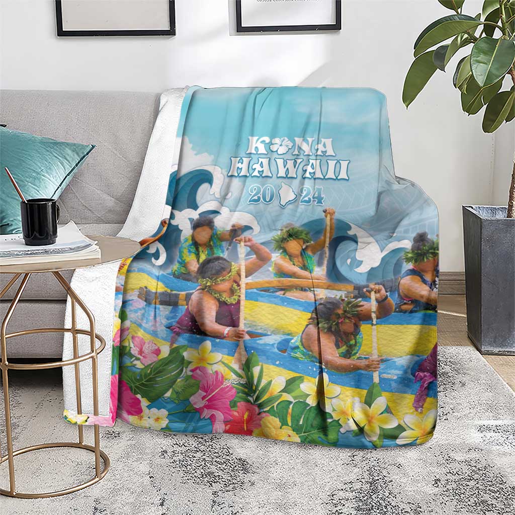 Hawaii Outrigger Canoe Race Blanket Polynesian Style Watercolor Style LT05 - Polynesian Pride