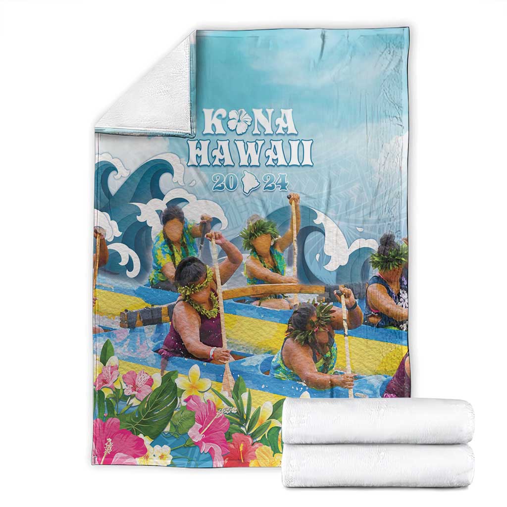 Hawaii Outrigger Canoe Race Blanket Polynesian Style Watercolor Style LT05 - Polynesian Pride