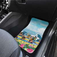 Hawaii Outrigger Canoe Race Car Mats Polynesian Style Watercolor Style LT05 - Polynesian Pride