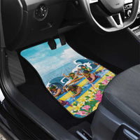 Hawaii Outrigger Canoe Race Car Mats Polynesian Style Watercolor Style LT05 - Polynesian Pride