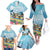 Hawaii Outrigger Canoe Race Family Matching Off The Shoulder Long Sleeve Dress and Hawaiian Shirt Polynesian Style Watercolor Style