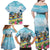 Hawaii Outrigger Canoe Race Family Matching Off Shoulder Maxi Dress and Hawaiian Shirt Polynesian Style Watercolor Style