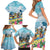 Hawaii Outrigger Canoe Race Family Matching Short Sleeve Bodycon Dress and Hawaiian Shirt Polynesian Style Watercolor Style