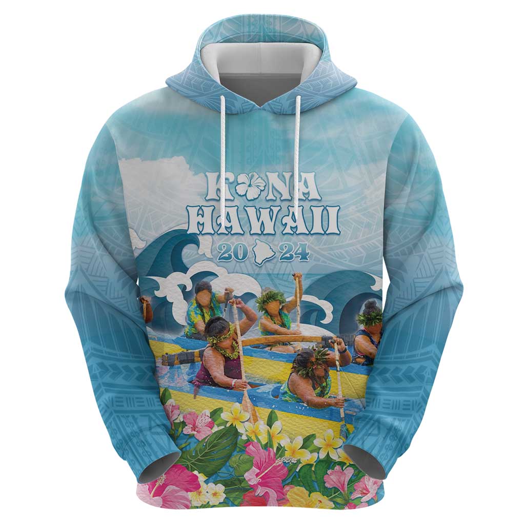 Hawaii Outrigger Canoe Race Hoodie Polynesian Style Watercolor Style LT05 - Polynesian Pride