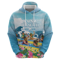 Hawaii Outrigger Canoe Race Hoodie Polynesian Style Watercolor Style LT05 - Polynesian Pride
