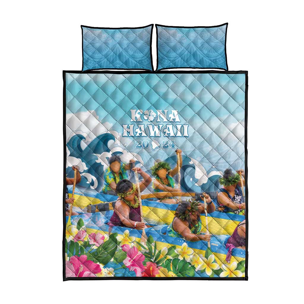 Hawaii Outrigger Canoe Race Quilt Bed Set Polynesian Style Watercolor Style LT05 - Polynesian Pride