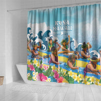 Hawaii Outrigger Canoe Race Shower Curtain Polynesian Style Watercolor Style LT05 - Polynesian Pride