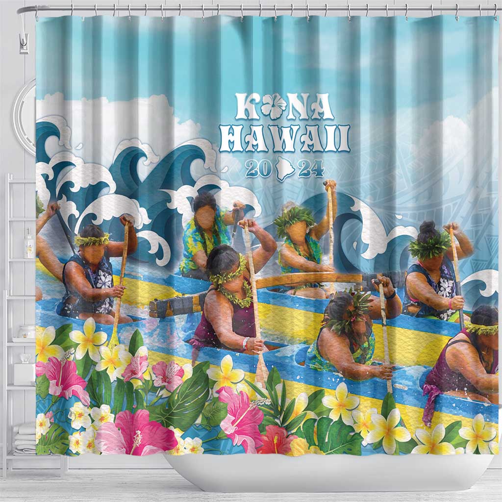 Hawaii Outrigger Canoe Race Shower Curtain Polynesian Style Watercolor Style LT05 - Polynesian Pride