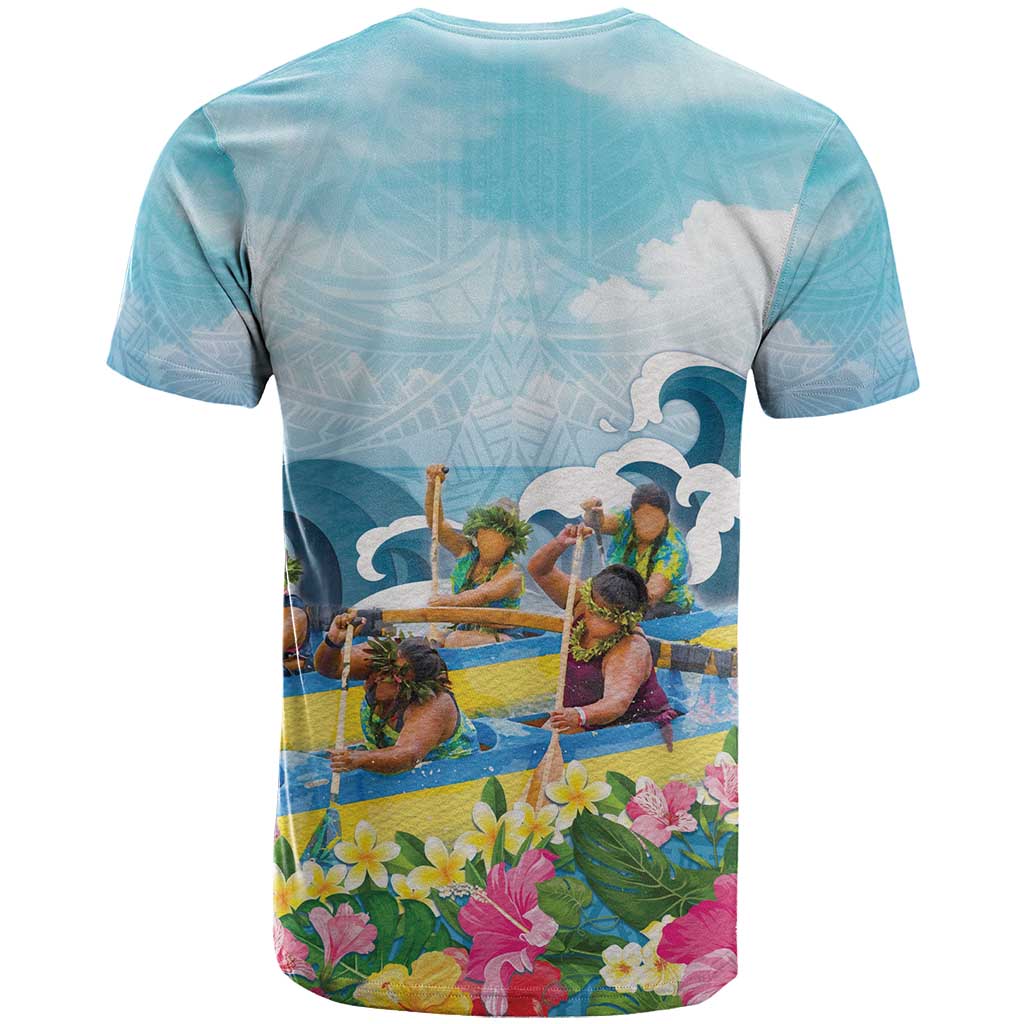 Hawaii Outrigger Canoe Race T Shirt Polynesian Style Watercolor Style LT05 - Polynesian Pride
