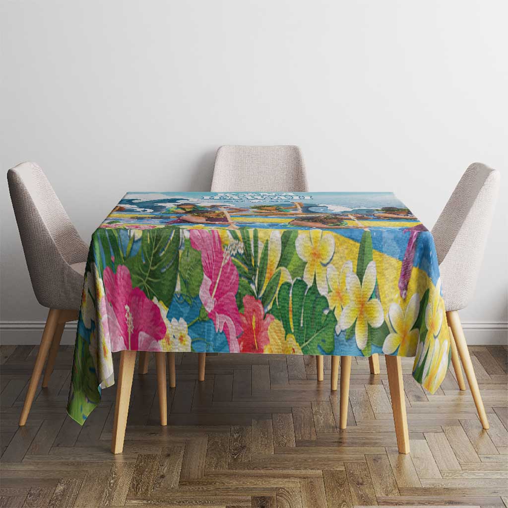 Hawaii Outrigger Canoe Race Tablecloth Polynesian Style Watercolor Style LT05 - Polynesian Pride