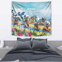 Hawaii Outrigger Canoe Race Tapestry Polynesian Style Watercolor Style LT05 - Polynesian Pride