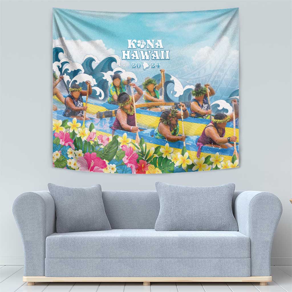Hawaii Outrigger Canoe Race Tapestry Polynesian Style Watercolor Style LT05 - Polynesian Pride