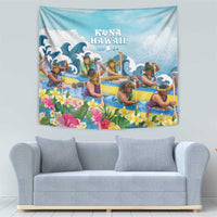 Hawaii Outrigger Canoe Race Tapestry Polynesian Style Watercolor Style LT05 - Polynesian Pride