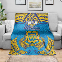 Tuvalu Independence Day Blanket Coat Of Arms With Polynesian Dolphin Tattoo LT05 - Polynesian Pride