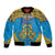 Personalised Tuvalu Independence Day Bomber Jacket Coat Of Arms With Polynesian Dolphin Tattoo