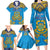 Personalised Tuvalu Independence Day Family Matching Long Sleeve Bodycon Dress and Hawaiian Shirt Coat Of Arms With Polynesian Dolphin Tattoo