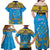 Personalised Tuvalu Independence Day Family Matching Off Shoulder Maxi Dress and Hawaiian Shirt Coat Of Arms With Polynesian Dolphin Tattoo