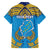 Personalised Tuvalu Independence Day Family Matching Puletasi and Hawaiian Shirt Coat Of Arms With Polynesian Dolphin Tattoo