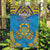 Tuvalu Independence Day Garden Flag Coat Of Arms With Polynesian Dolphin Tattoo