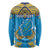 Personalised Tuvalu Independence Day Long Sleeve Shirt Coat Of Arms With Polynesian Dolphin Tattoo