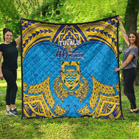 Tuvalu Independence Day Quilt Coat Of Arms With Polynesian Dolphin Tattoo LT05 - Polynesian Pride